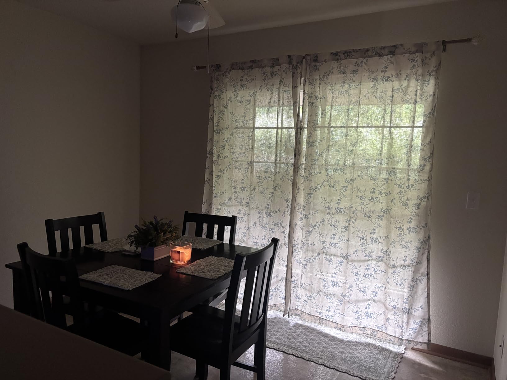 jinchan Linen Floral Curtains 84 Inch Farmhouse Country Flower Drapes Rustic Window Curtains Light Filtering for Living Room Bedroom Laundry Back Tab 2 Panels Taupe on Beige customer photo 1