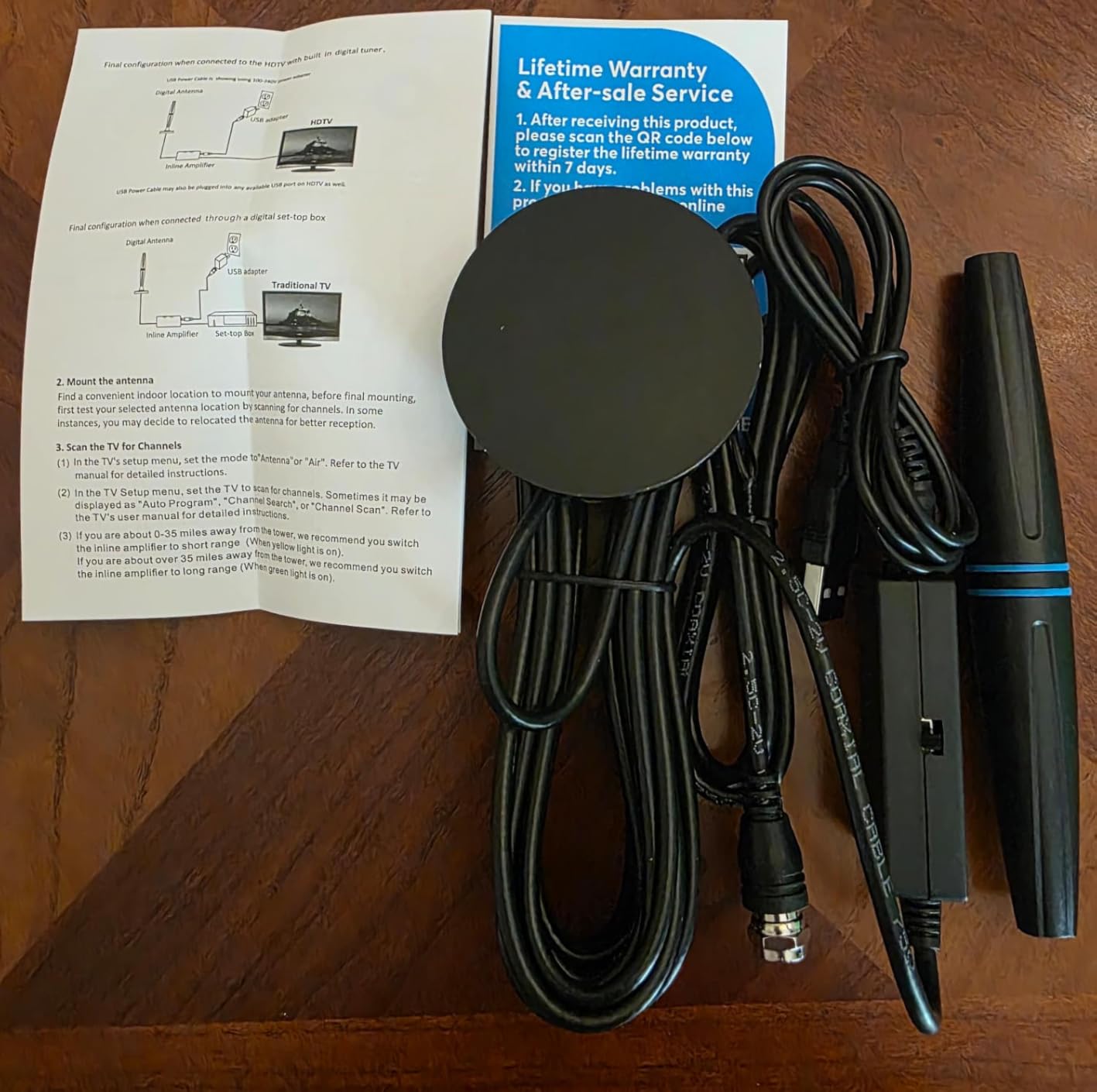 TV Antenna for Smart TV Indoor, TV Antenna for Local Channels, Support 4K 1080p with Signal Booster for Local Channels, Long Range Reception - Cable Length 18ft (Dark Grey) customer photo 2