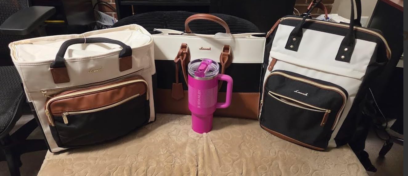 LOVEVOOK Insulated Lunch Bag Women,Wide Opening Adult Lunch Box Women with Cup Holder,Large Leakproof Cooler Bag for Work Picnic Beach Family College Mom,Lunch Teacher Tote Bag for Gift customer photo 2