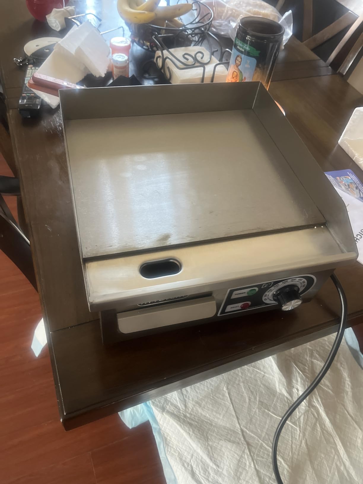 29'' * 16'' Commercial Electric Countertop Griddle -110V Flat Top Griddles w/ 122-572°F Adjustable Temperature and Non-Stick, 3000W Stainless Steel Electric Griddle w/ 10mm Thick Cast Iron customer photo 1