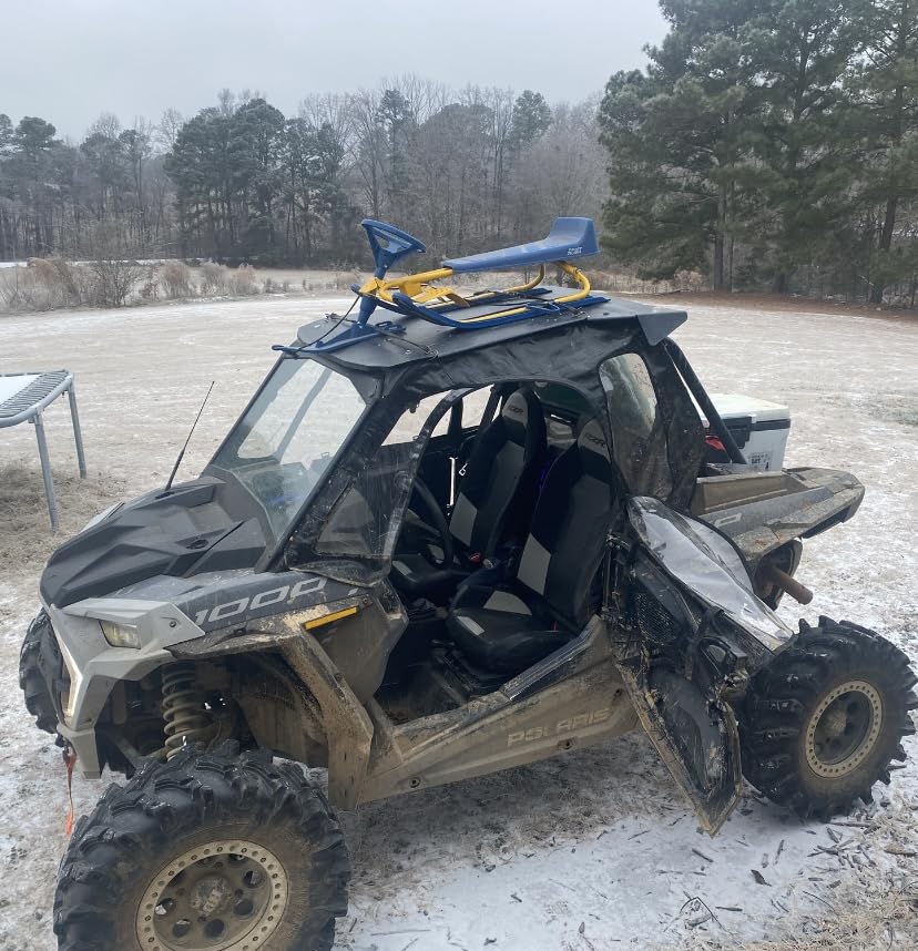 KEMIMOTO Soft Cab Enclosures & 2 UTV Dome Light Compatible with Polaris RZR XP 1000 / XP Turbo 2014-2023, UTV Upper Doors Fit with Side Mirrors YKK Zippers customer photo 1