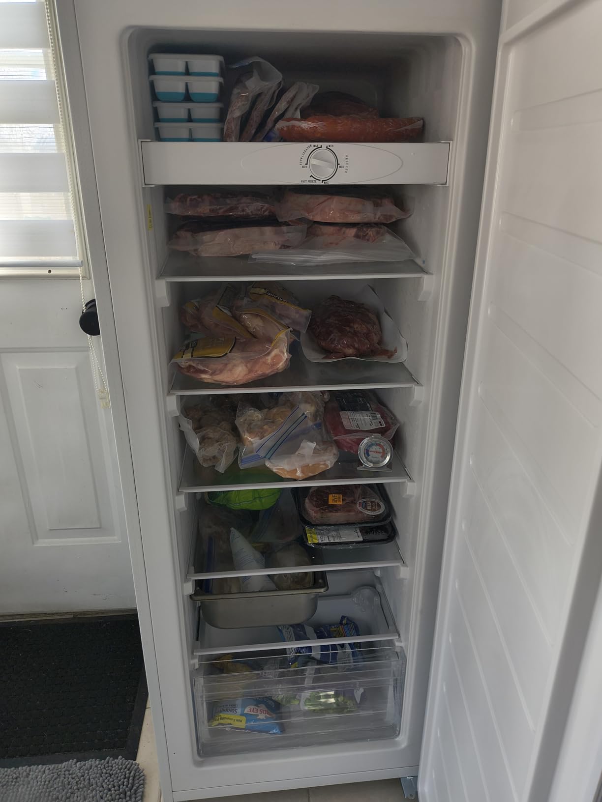 Upstreman 7.0 Cu.Ft Upright Freezer, Large Capacity Stand Up Freezers with 5 Adjustable Shelves, Convertible Refrigerator/Freezer, Reversible Door for Home, Basement, Apartment (Stainless) customer photo 2