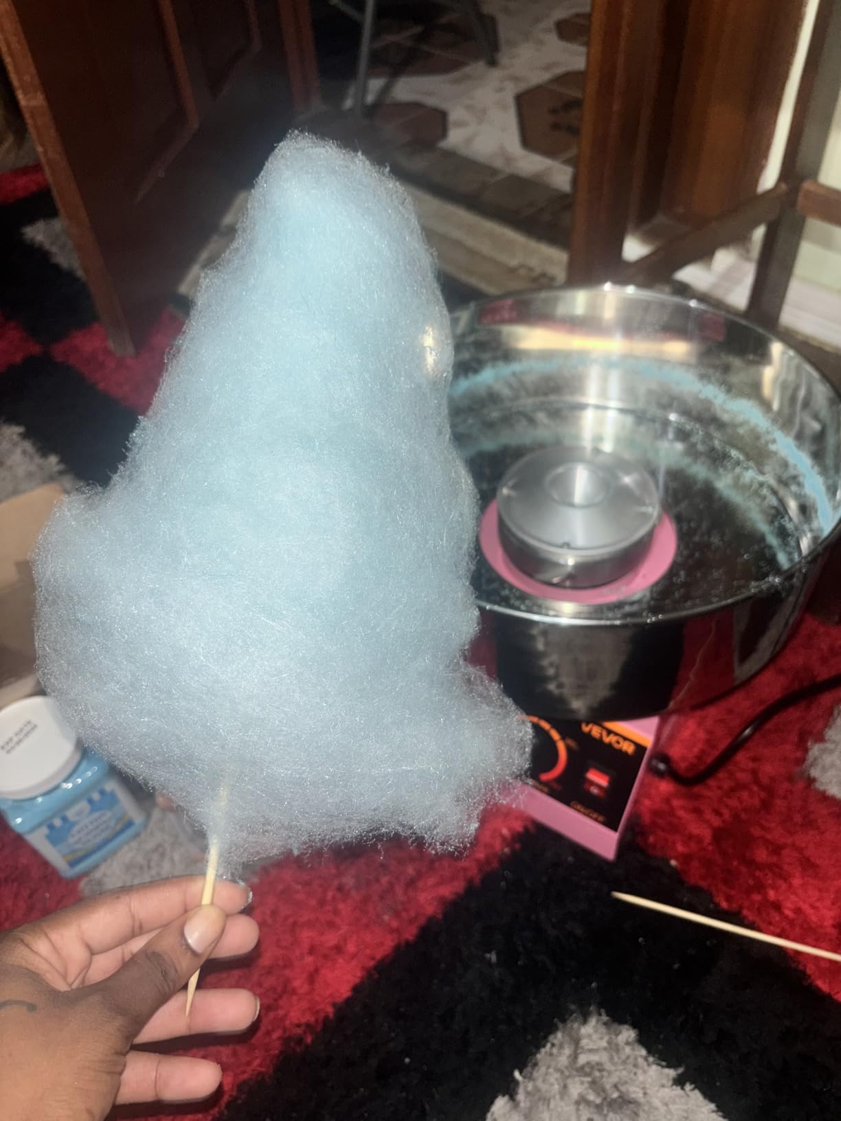 VEVOR Cotton Candy Machine Commercial, 1000W Electric Candy Floss Maker, Easy Use with 15 inch Stainless Steel Bowl and Sugar Scoop, Makes Hard Candy for Home Kids Birthday, Family Party, Pink customer photo 1