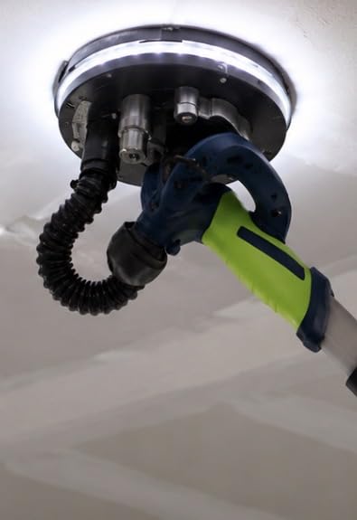 Drywall Sander, 2025 Upgraded 8-Amp Popcorn Ceiling Removal Tool with 7 Variable Speed 800-1800RPM, Drywall Sander with Vacuum Dust Collector with Extendable Handle, LED Light, 12pcs Sanding Discs customer photo 1