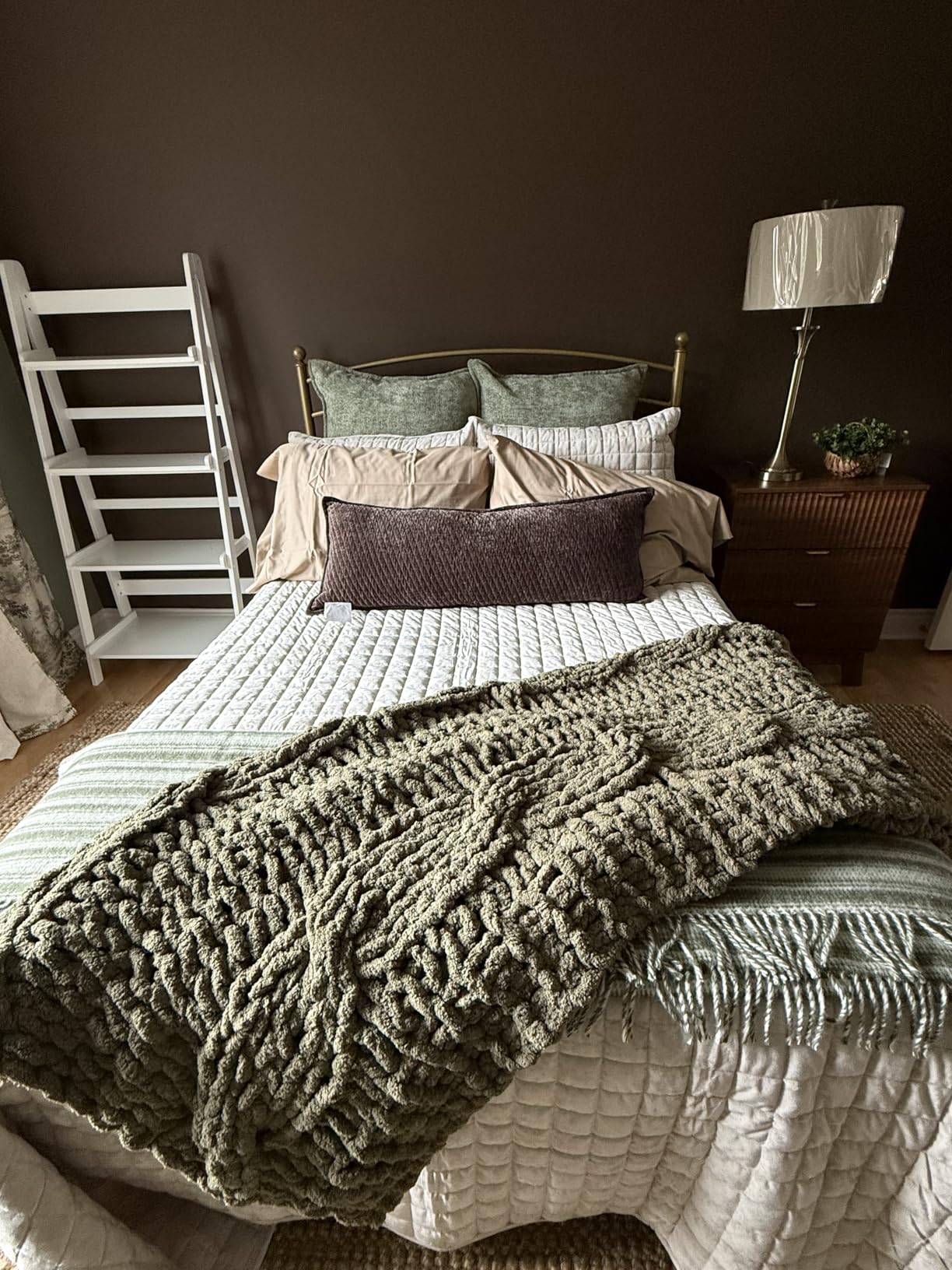 Chunky Knit Blanket Throw - 100% Hand Knitted Chunky Soft Throw Blanket for Couch, Thick and Warm Blanket for Winter, Purple, 50x60 Inches customer photo 2