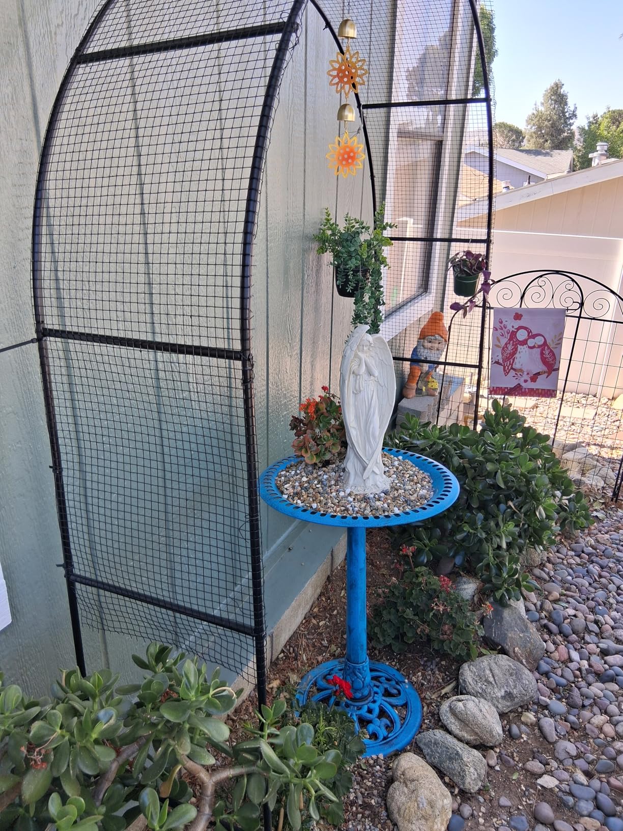 Galvanized Metal Garden Arbor,7.6ft H x 4.6ft W,Rust-Resistant Heavy-Duty Garden Arch Trellis for Climbing Plants Vines Roses, Ideal for Weddings, Bridal Events, Halloween, Christmas & Outdoor Decor customer photo 1