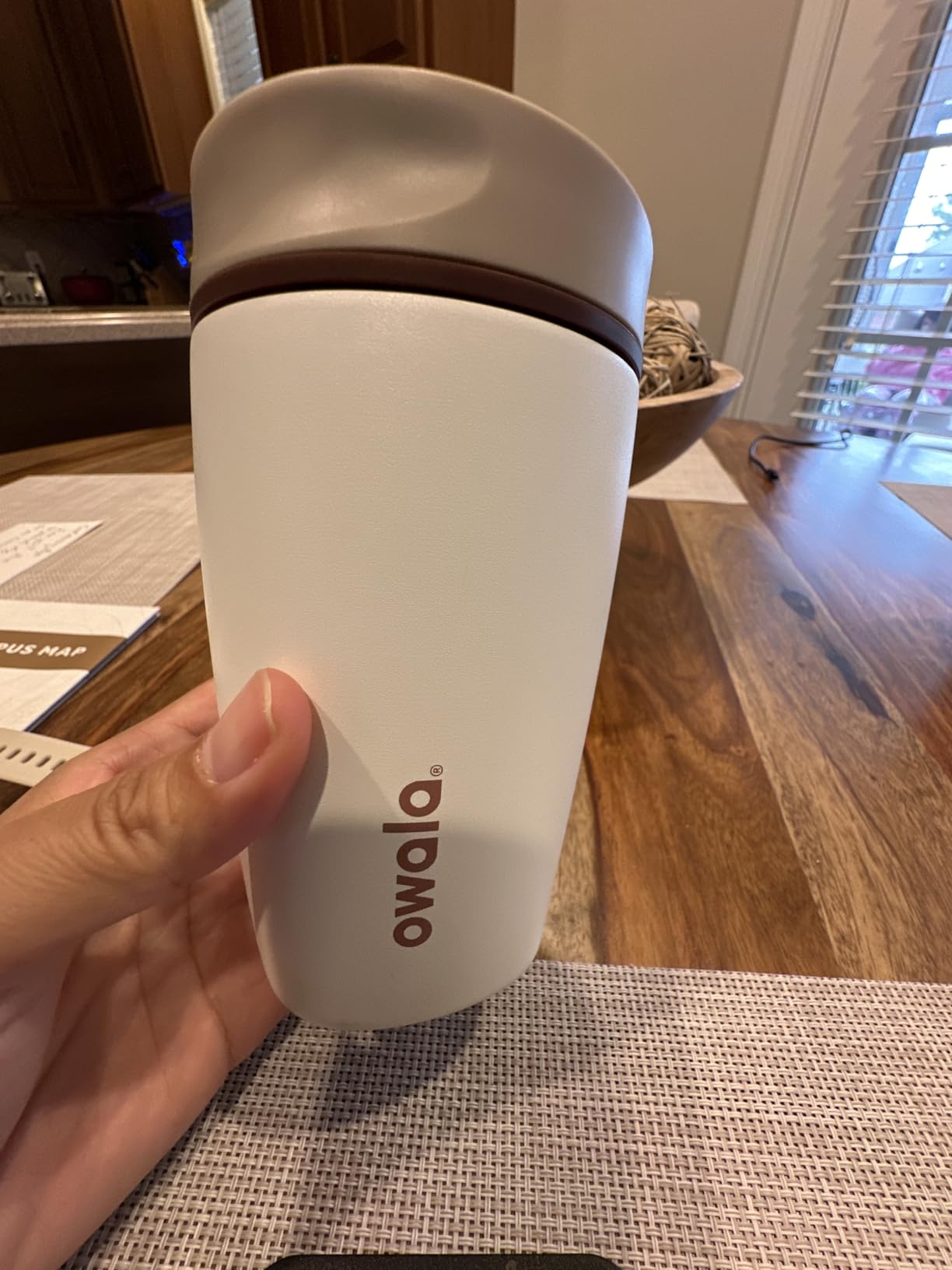 Owala SmoothSip Slider Stainless Steel Insulated Travel Mug with Handle, 100% Leak Proof, For Hot and Cold Drinks, Travel Friendly with Sliding Lock Lid, 12oz, BPA Free, Leak Proof, Black Cherry customer photo 2