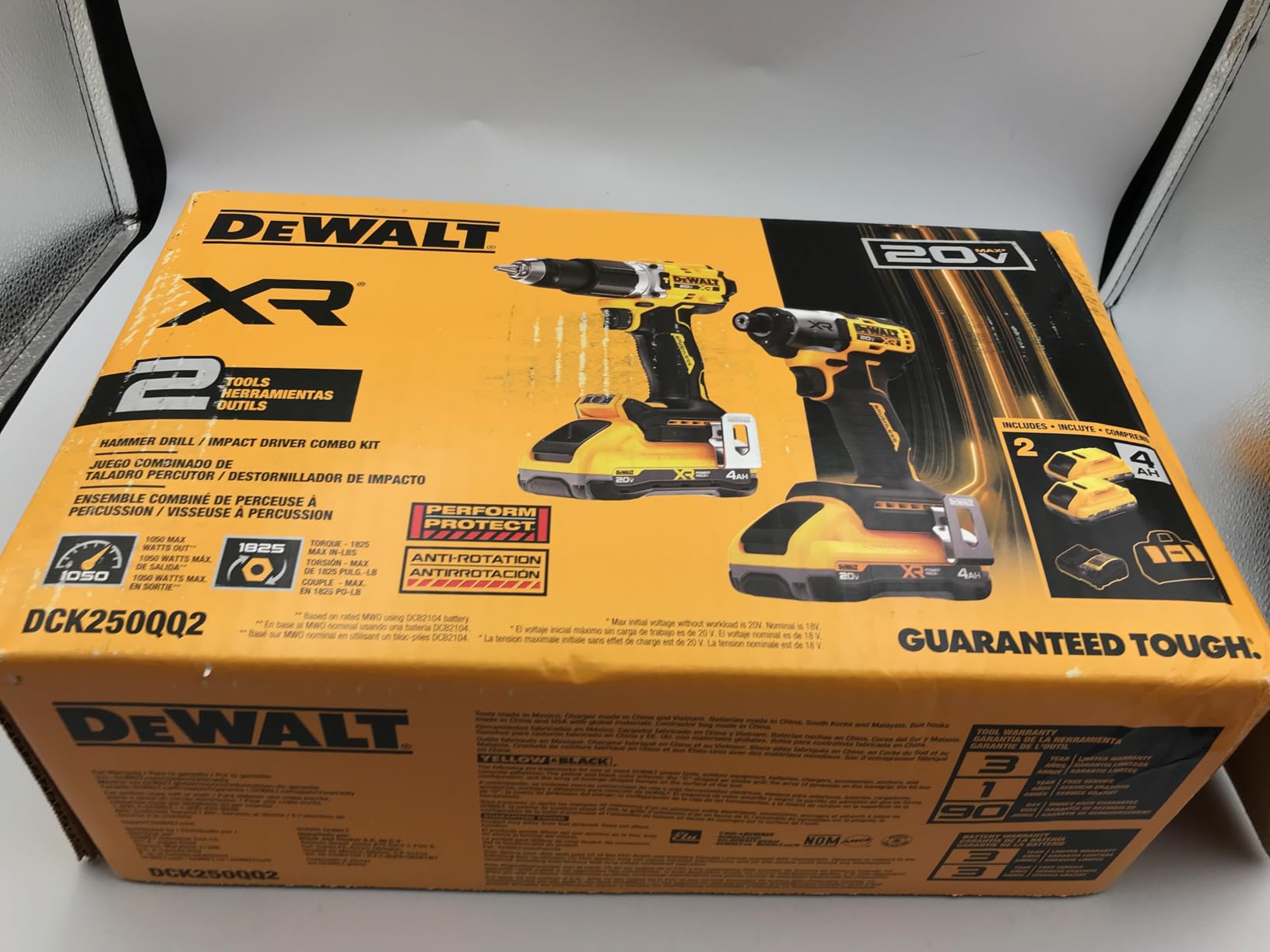 20V MAX XR Impact Driver and Hammer Drill Cordless Power Tool Combo Kit, Includes 2 x 4ah POWERPACK Batteries and a Charger (DCK250QQ2) customer photo 2