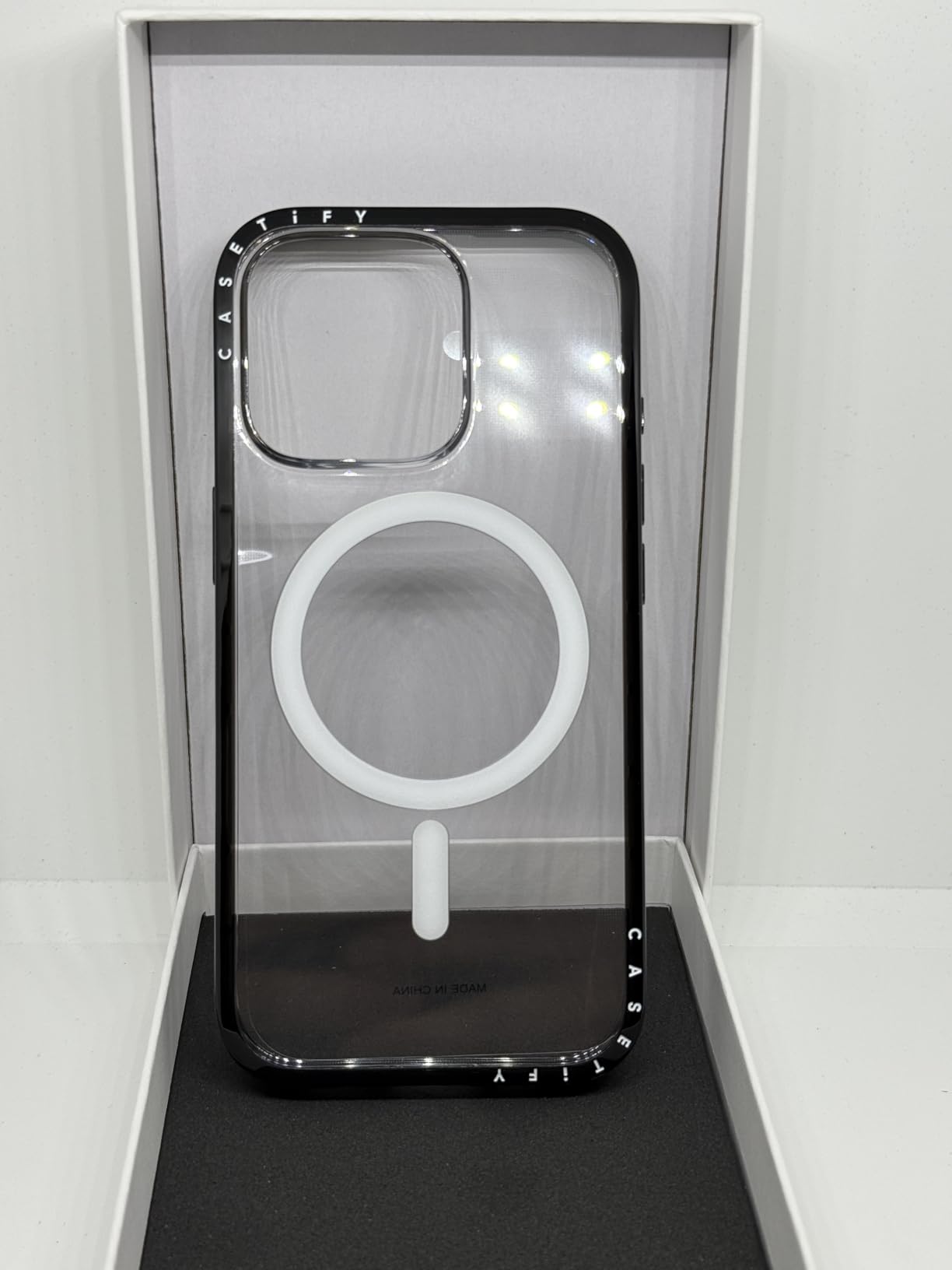 Casetify Compact iPhone 17 Case [Slim and Sleek/Compatible with Magsafe / 4 ft. 2X Military Grade Drop Protection] - Clear Black customer photo 2