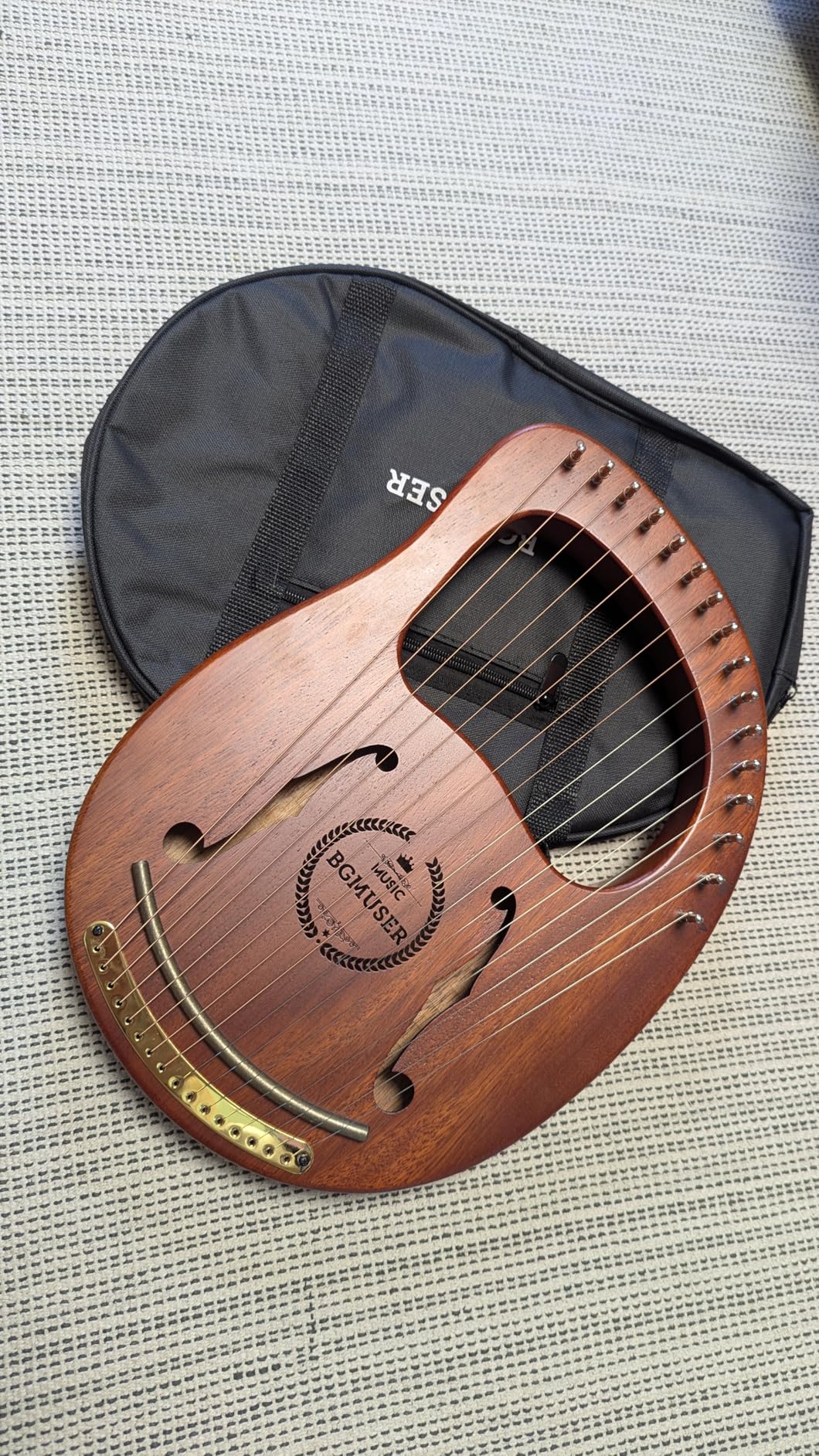 Professional Harp Instrument 15 Strings International Standard Nylon string Lyre Harp with Bag/Strap/Tuning-Wrench customer photo 1