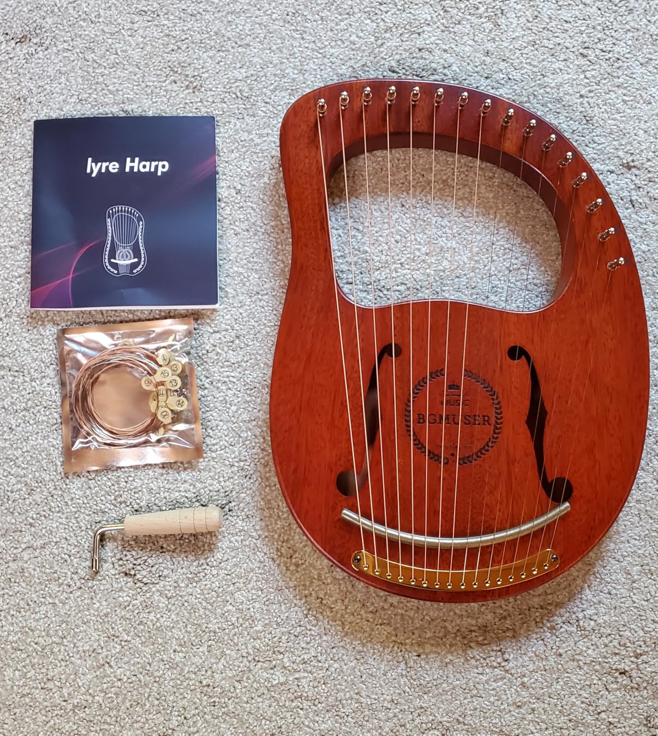 Professional Harp Instrument 15 Strings International Standard Nylon string Lyre Harp with Bag/Strap/Tuning-Wrench customer photo 2