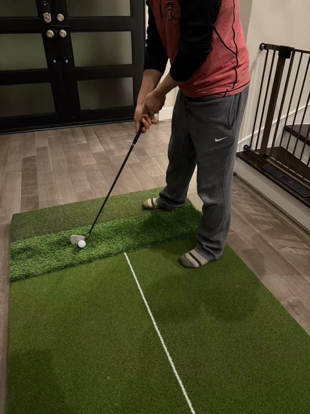 Tri-Turf Premium Golf Hitting Mat, 6x4ft Extra Large, 50mm/55mm/31mm Extra Thick, Non-Slip Foam Base, Dense Artificial Grass, Accept Real Tees, Indoor & Outdoor Practice, Drive/Chip/Pitch, with Tees customer photo 2