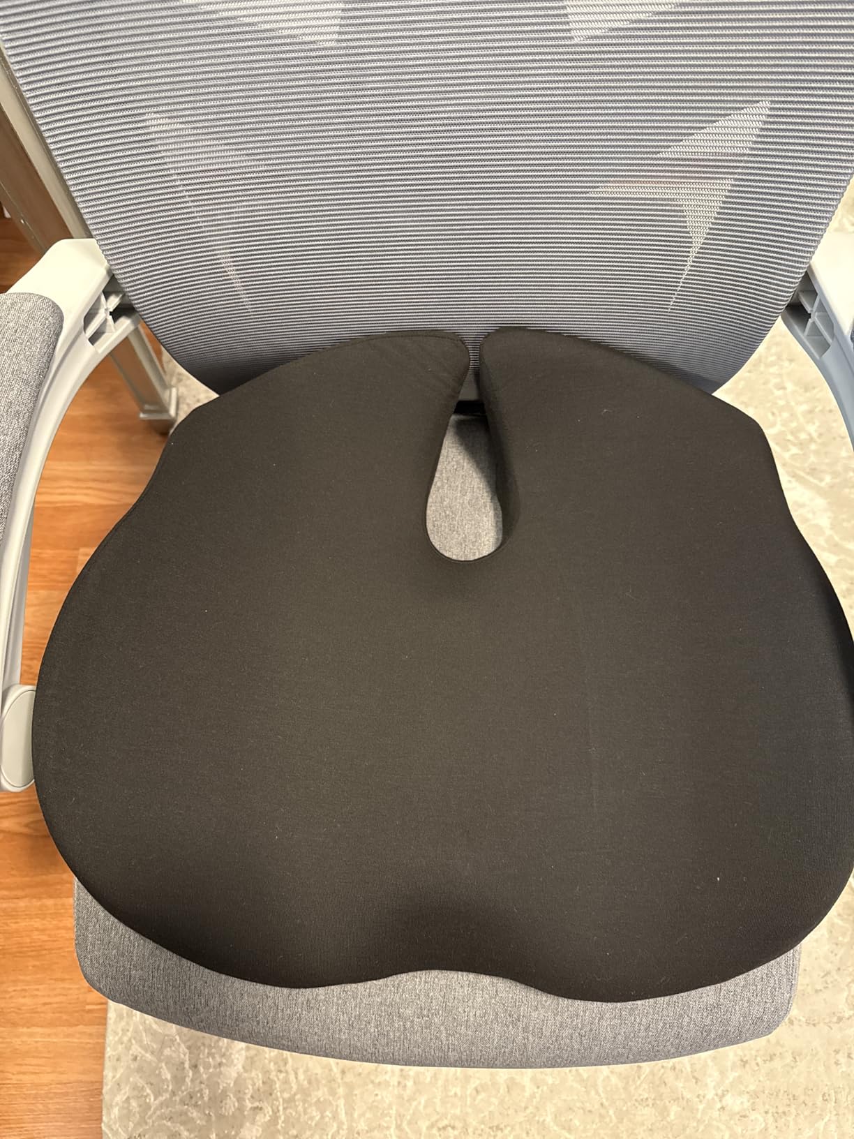 SitCushion Ergonomic Seat Cushion for Sciatica & Tailbone Pain Relief - Extra Large Memory Foam Office Chair Cushion for Long Sitting, Orthopedic Coccyx Cushion for Desk Chair, Car & Wheelchair(Black) customer photo 2