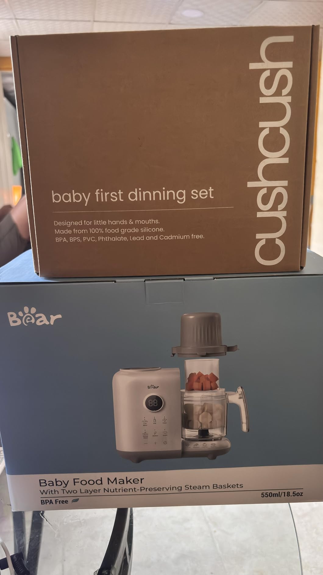 Bear Baby Food Maker with 18.5oz Dual-Layer Steam Baskets, OneStep Baby Food Processor Steamer Puree Blender Grinder Mills, Auto Cooking Grinding&Sterili-zing for Healthy Homemade Baby Food, BPA-Free customer photo 2