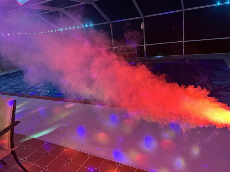 1200W Fog Machine, Smoke Machine Fog with Disco Ball Lights, 6000CFM with 13-Color LED Effects, Wired And Wireless Remote Controls, Ideal for Indoor, Outdoor, Wedding, Parties, and Halloween customer photo 1