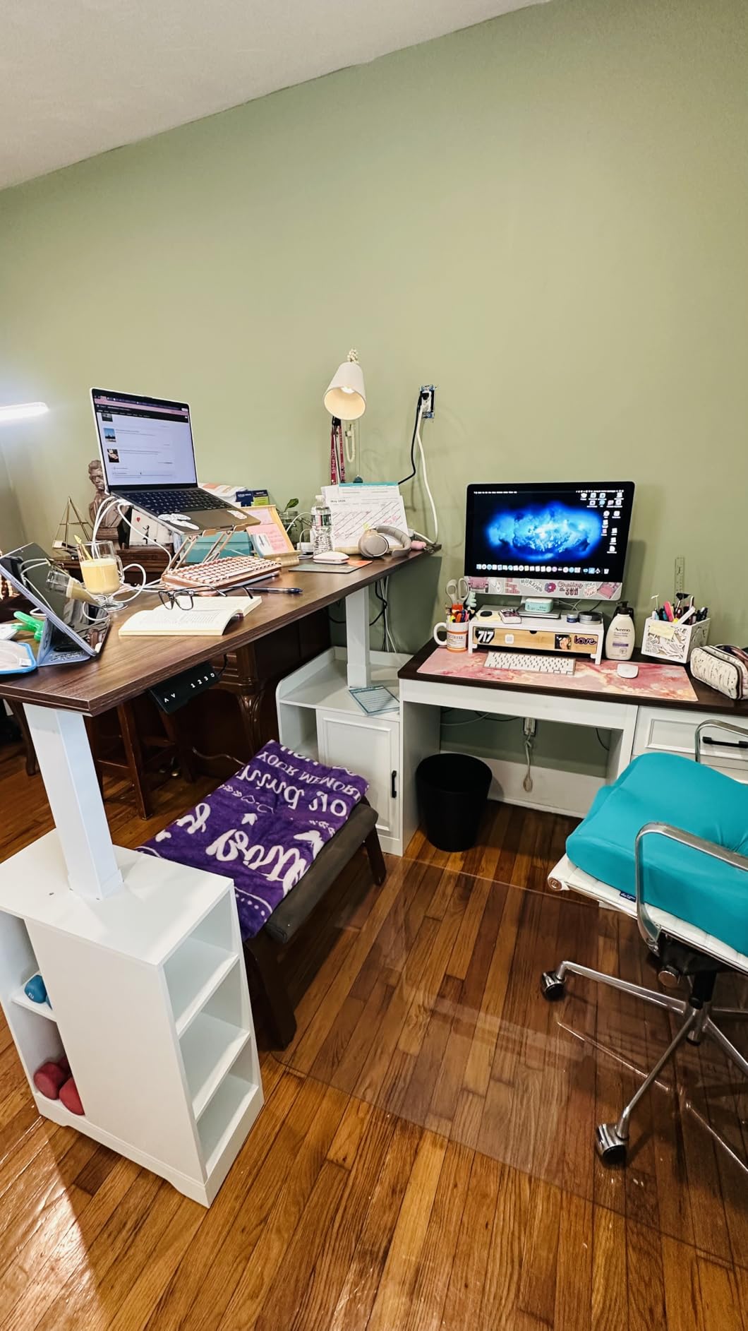 SEDETA Farmhouse L Shaped Electric Standing Desk, 63