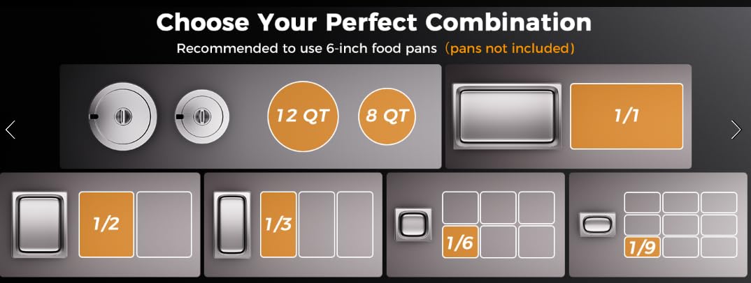 CAMMOO 1200W Electric Steam Table Food Warmer, Bain Marie 86-185°F Adjustable Temp, Countertop Stainless Steel Buffet Steam, Commercial Food Steamer for Catering Restaurant customer photo 2
