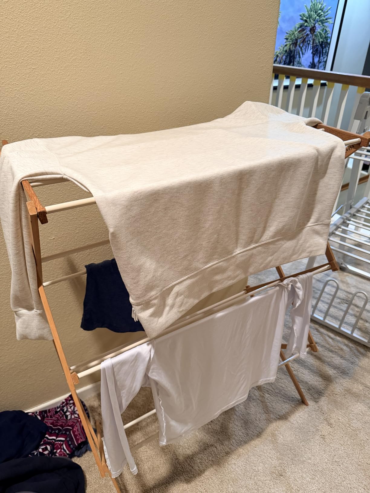 Electric Heated Clothes Drying Rack,Foldable Heated Garment Dryer with Timer Shut-Off Laundry Rack for Clothes Shoes Socks,Aluminum Alloy,Blue,Plug & Play,(39.37x25.98x23.82in) customer photo 1