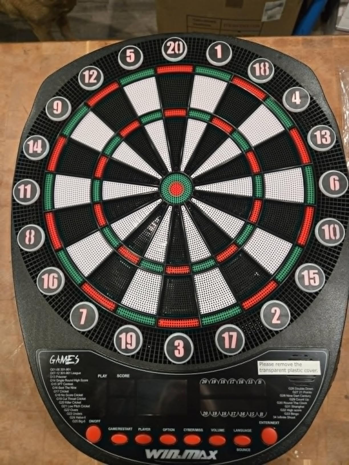 WIN.MAX Electronic Dart Board Soft Tip Dartboard Set LED Displays 3 Languages with 12 Darts 100 Tips Power Adapter customer photo 1