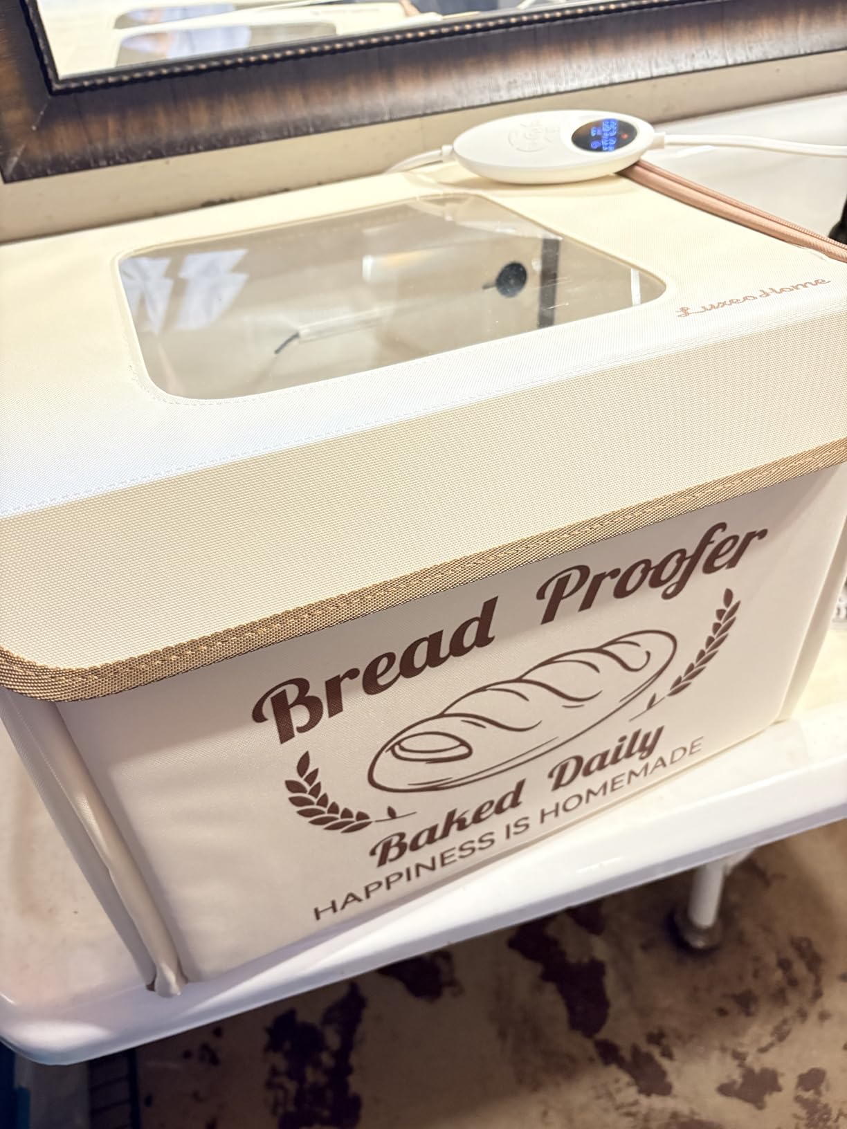Folding Bread Proofing Box with 50-113°F Temp Control & 48H Timer, Dough Proofer with Metal Rack, Humidor, Ideal for Sourdough, Bread Baking, Pizza, Yogurt, Kombucha, Perfect for Compact Kitchens customer photo 1