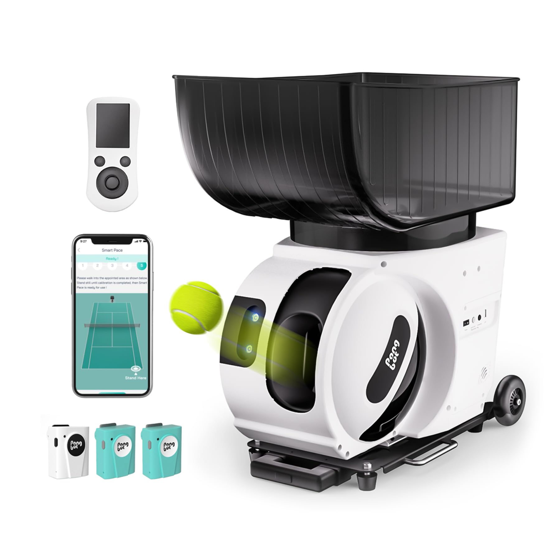 PONGBOT Tennis Ball Machine, APP and Remote Control, Custom Drills, 150 Ball Capacity, Max 80mph, 8+ Hours of Endurance, Dual Motor for Topspin and Backspin, PACE S PRO customer photo 1