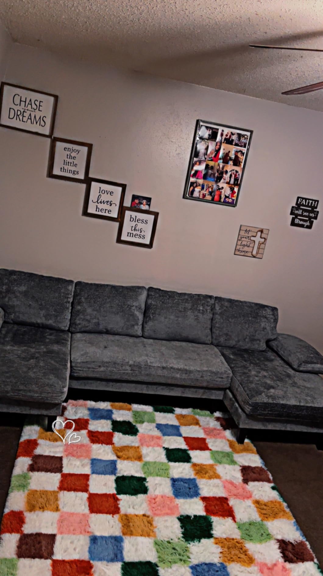 U-Shaped Sectional Couches for Living Room, 112 Inch Modern Sectional Couch, Warm White Chenille Sofa with Double Chaise for Apartment customer photo 1