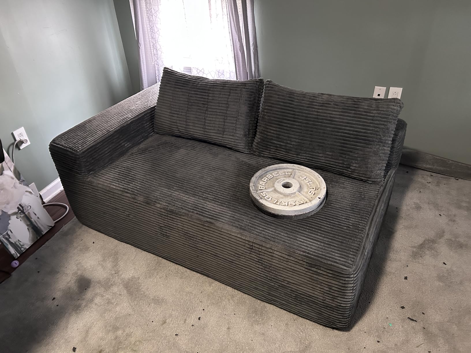 Mangodan Cloud Sectional Couch, Boneless Sofa for Living Room, Fluffy Comfy Couch with Deep Seat, Modular Sectional Sofa with L-Shaped Chaise, No Assembly Required, Dark Grey customer photo 1