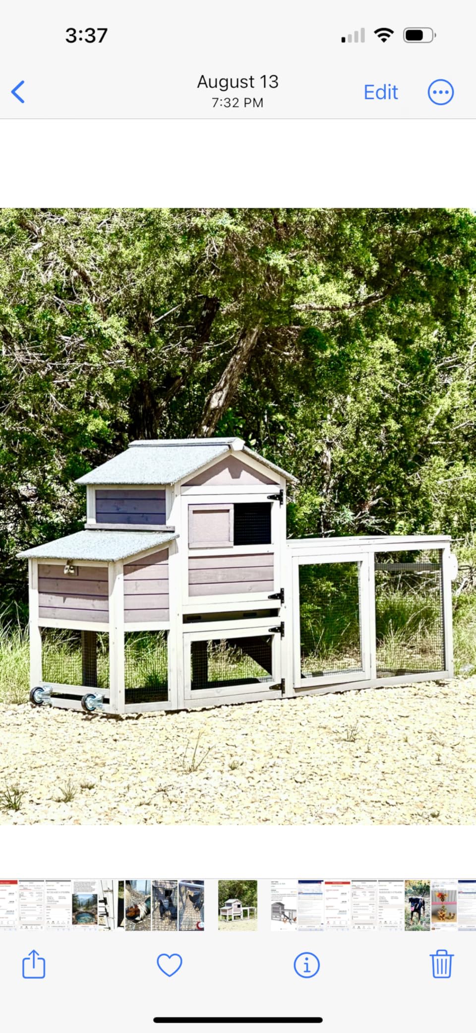 Aivituvin Chicken Coop with Run and Wheels, Mobile Outdoor Hen House Wooden Poultry Cage with Waterproof Roof (Black, AIR23) customer photo 1