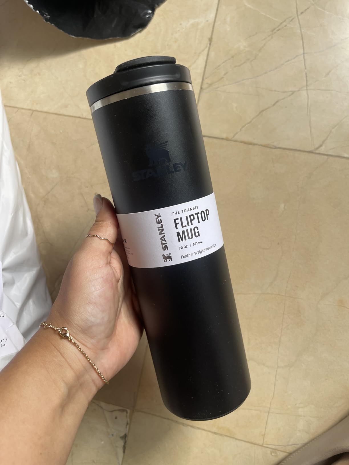 STANLEY Transit FlipTop Mug, Leakproof Coffee Travel Cup, Vacuum Insulated Stainless Steel, Stays Hot or Cold for Hours, BPA-Free, 16 oz, Ash customer photo 1