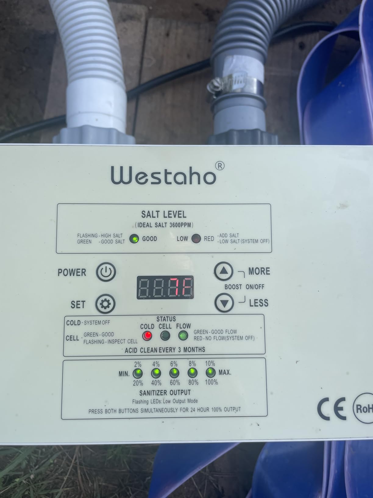 Salt Chlorine Generator, Westaho Salt Water Pool Chlorinator System with USA-Made Titanium Cells, for Above Ground Pools up to 7,000 Gallons, Compatible with Intex Pools customer photo 1