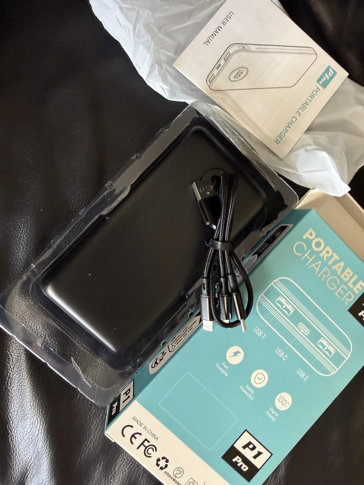 Portable Charger Power Bank - 60,000mAh Battery Pack, 22.5W Fast Charging Phone Charger Attached USB-C/iOS/Micro-USB Cable, Powerbank for Travel Camping Essentials customer photo 1