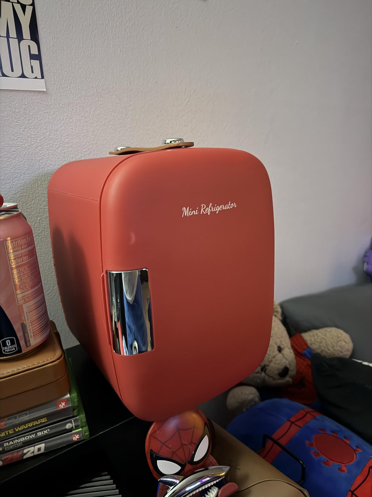 NEWBULIG Mini Fridge for Bedroom, Office & Car, Portable 4L/4.23QT Mini Refrigerator for Skincare with Handle, Ultra-Quiet Energy-Saving Compact Cooler for Drinks, Food, Skincare & Makeup, 12V AC/DC customer photo 2