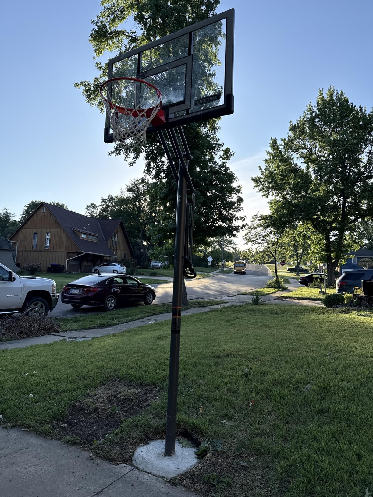 Lifetime NBA In-Ground Basketball Hoop, 54 Inch Shatterproof Backboard, Adjustable Height 7.5-10 Ft, Power Lift Adjust, Slam-It Pro Rim customer photo 1