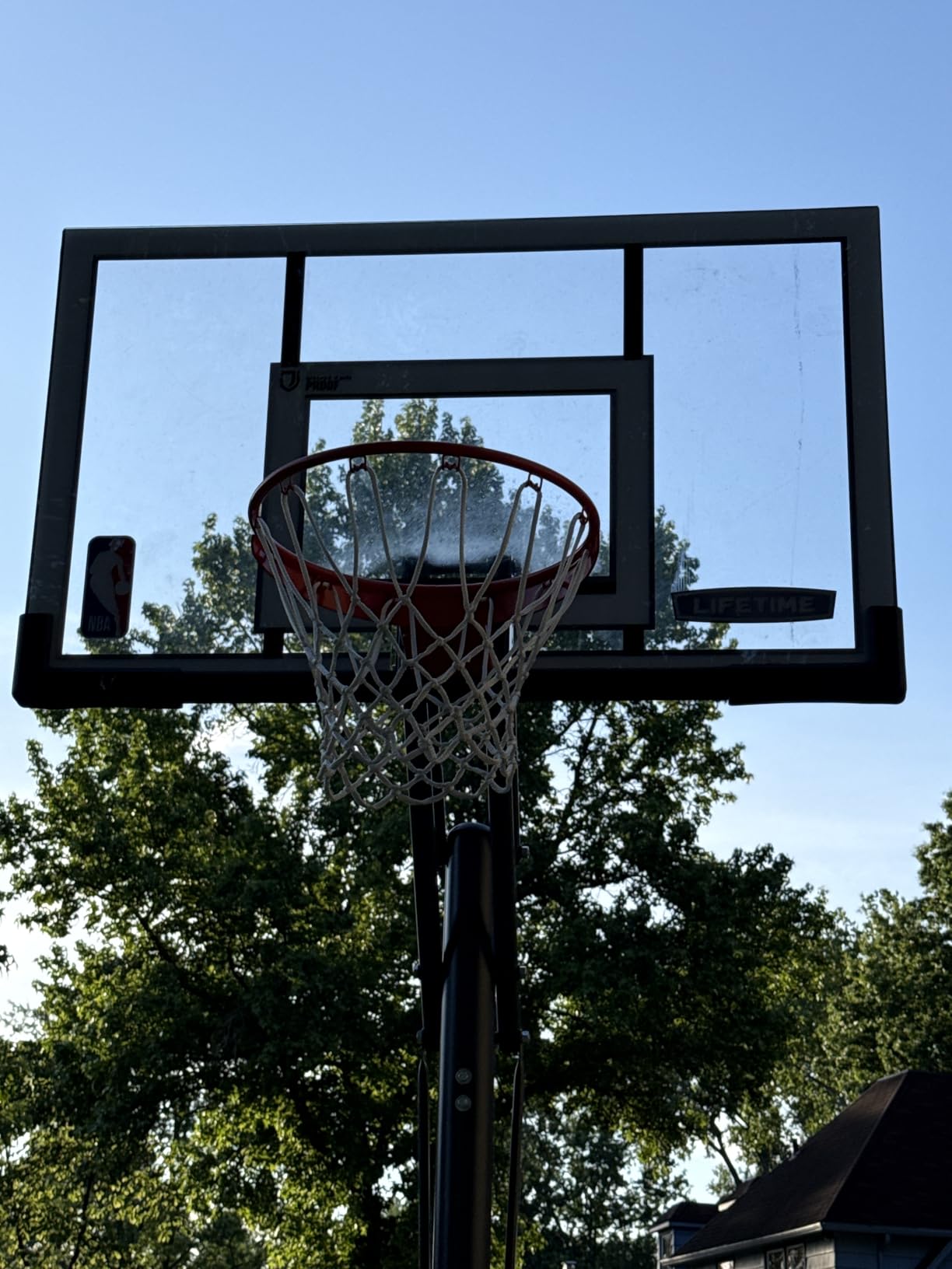 Lifetime NBA In-Ground Basketball Hoop, 54 Inch Shatterproof Backboard, Adjustable Height 7.5-10 Ft, Power Lift Adjust, Slam-It Pro Rim customer photo 2