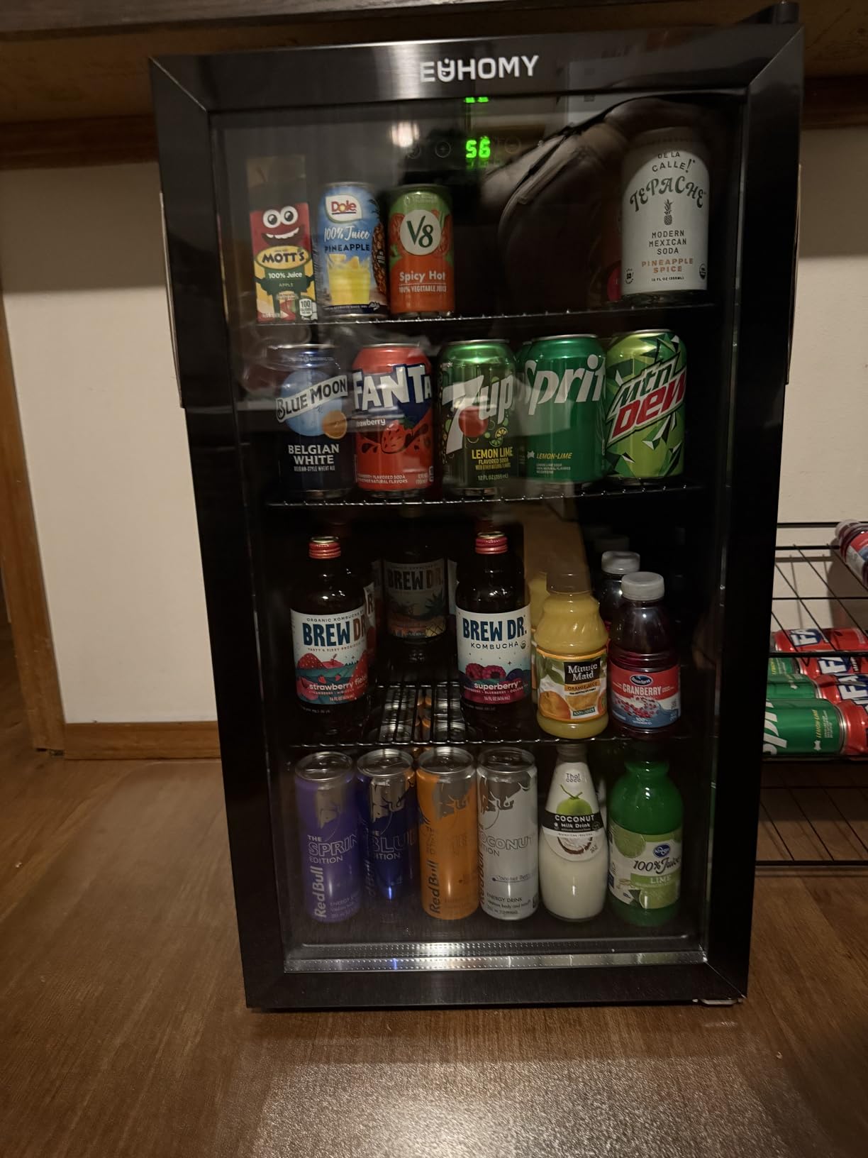 EUHOMY 45 Bottle Wine Cooler Refrigerator, Wine Fridge with Glass Door for Red, White and Champagne, Mini Fridge with Adjust Temperature for Home Kitchen Bar 4.5 Cu.ft, Black customer photo 2