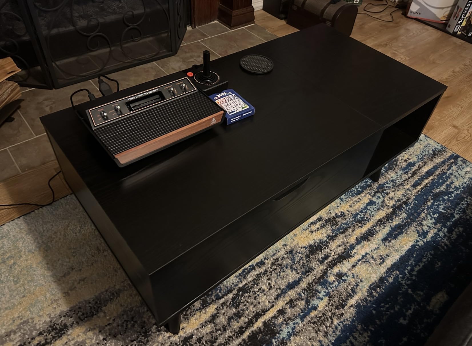 OLIXIS Wood Lift Top Coffee Table with Hidden Compartment and Large Storage Shelf, Lift Tabletop Dining Center Table for Home Living Room Office, Dark Brown customer photo 1