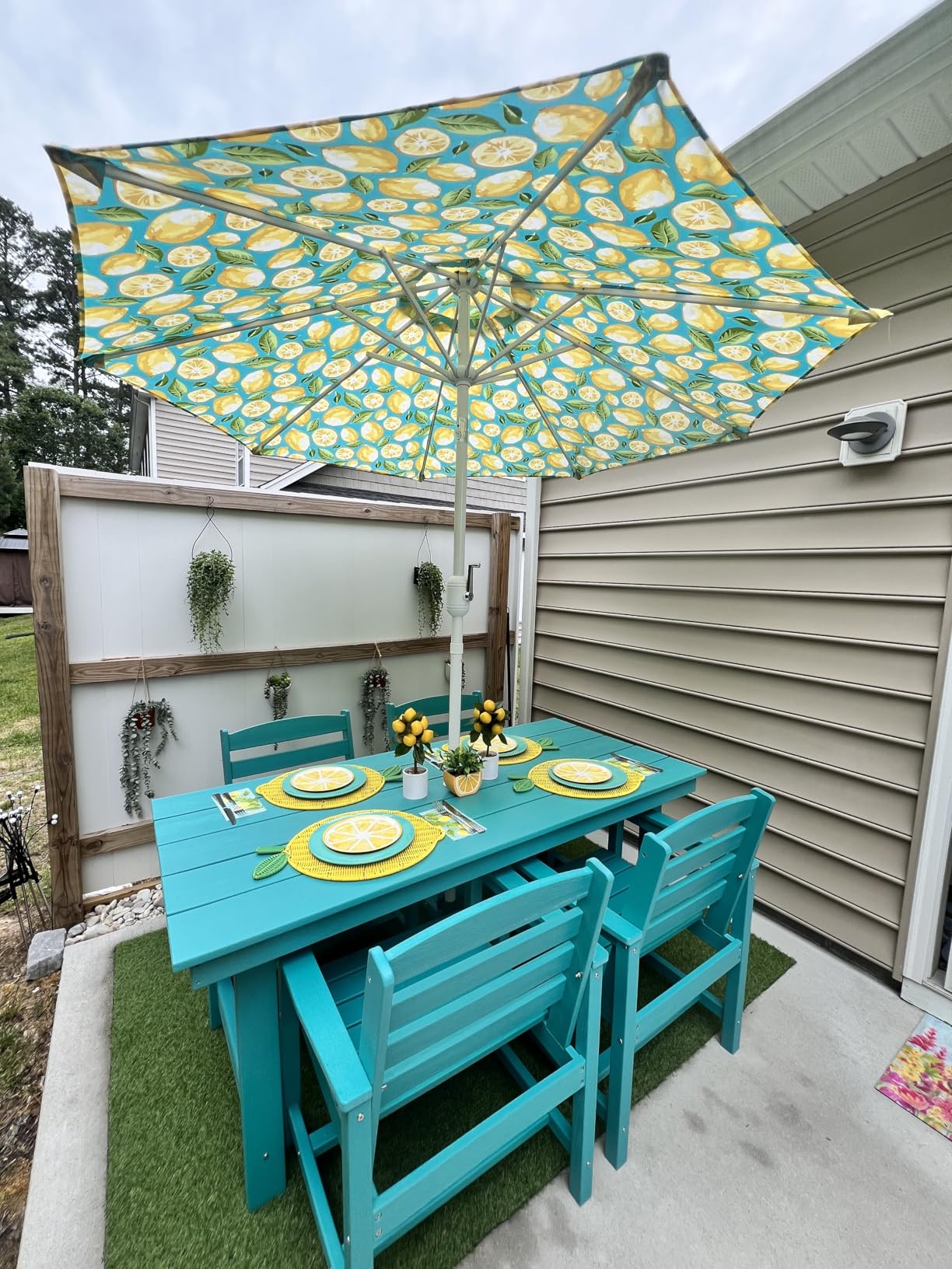 SERWALL Patio Dining Sets for 6 Person, HDPE Dining Set with 6 Armless Chairs, Black customer photo 2