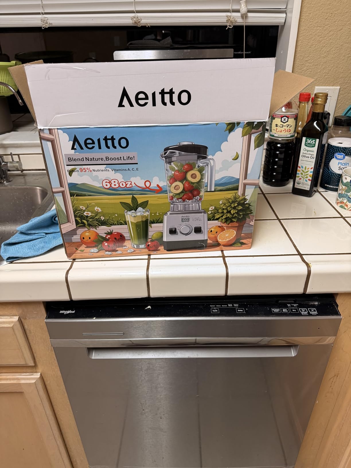 Aeitto Blenders for Kitchen with 68Oz. Jar, 1800W Max Power Smoothie Blender, 3 Preset Programs & 7 Speeds, Professional Countertop Blender for Smoothies, Ice Crush, Frozen Drinks, Silver customer photo 1