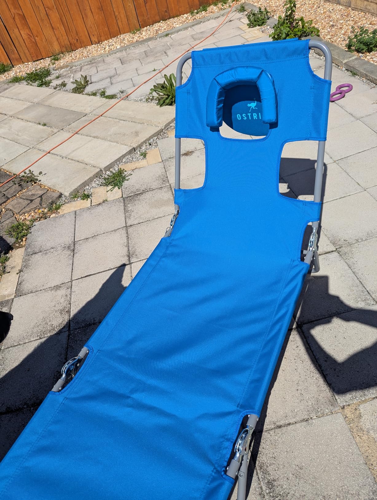 Ostrich the Original Chaise 72 x 22 Inch Lounge Portable Reclining Lounger, Ocean Blue customer photo 2
