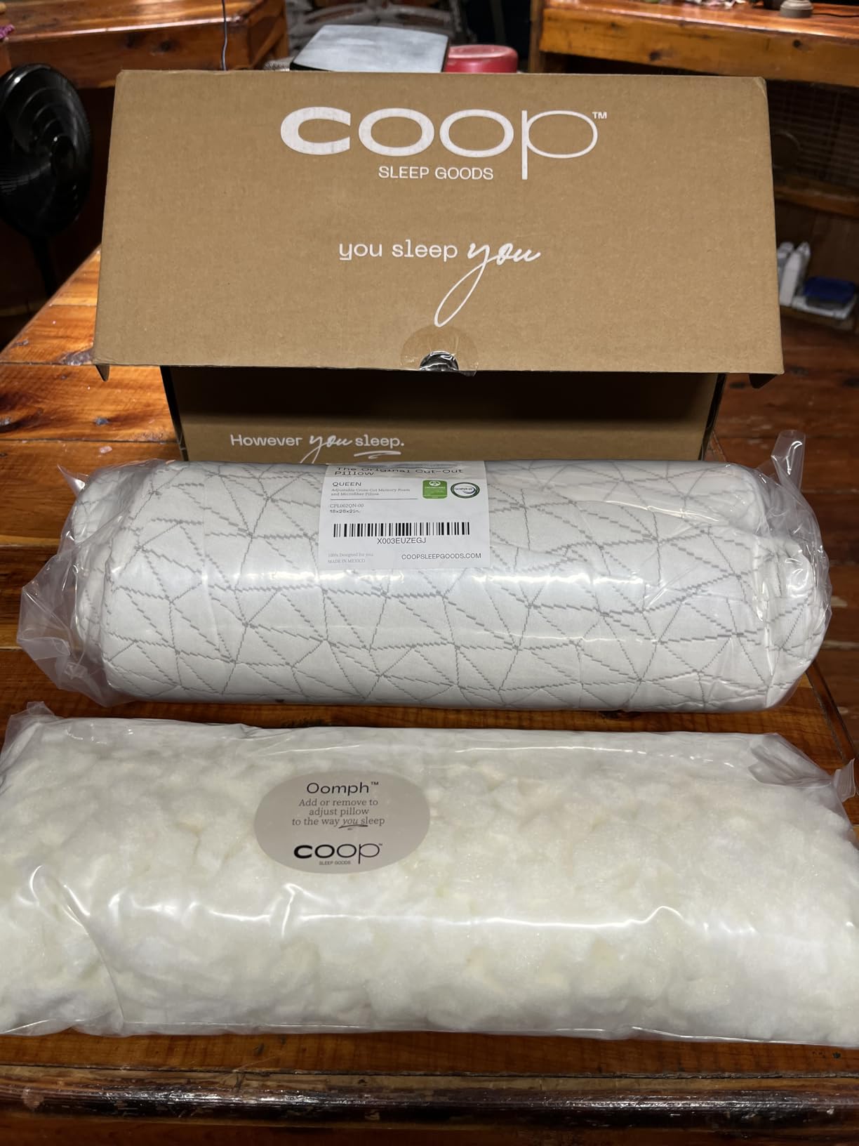 Coop Home Goods Original Adjustable Pillow, King Size Bed Pillows for Sleeping, Cross Cut Memory Foam Pillows - Medium Firm Back, Stomach and Side Sleeper Pillow, CertiPUR-US/GREENGUARD Gold customer photo 2