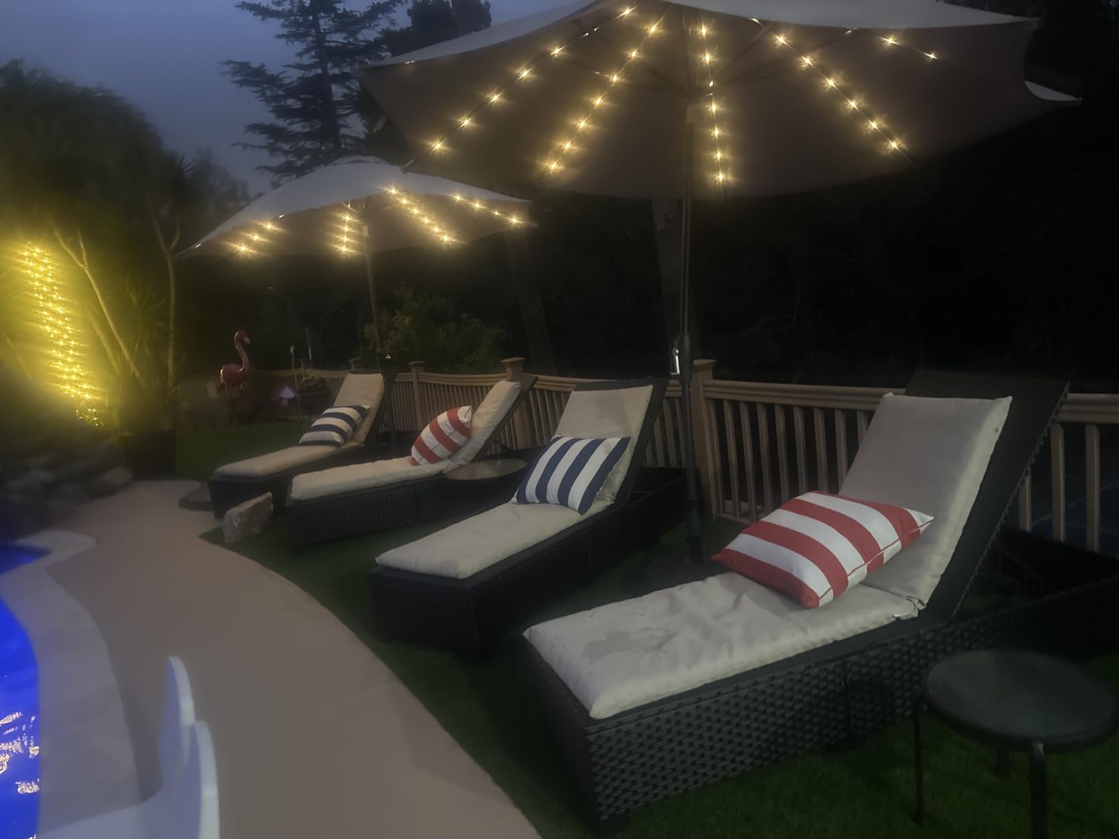WAROOM Outdoor Chaise Lounge Chairs for Outside Patio Furniture Set of 2 Wicker Recliner Black Rattan Sunbathing Lounger, Khaki Cushion customer photo 1