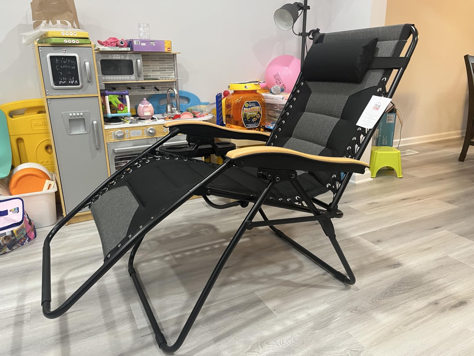 PHI VILLA XXL Oversized Padded Zero Gravity Chair, Foldable Patio Recliner, 30