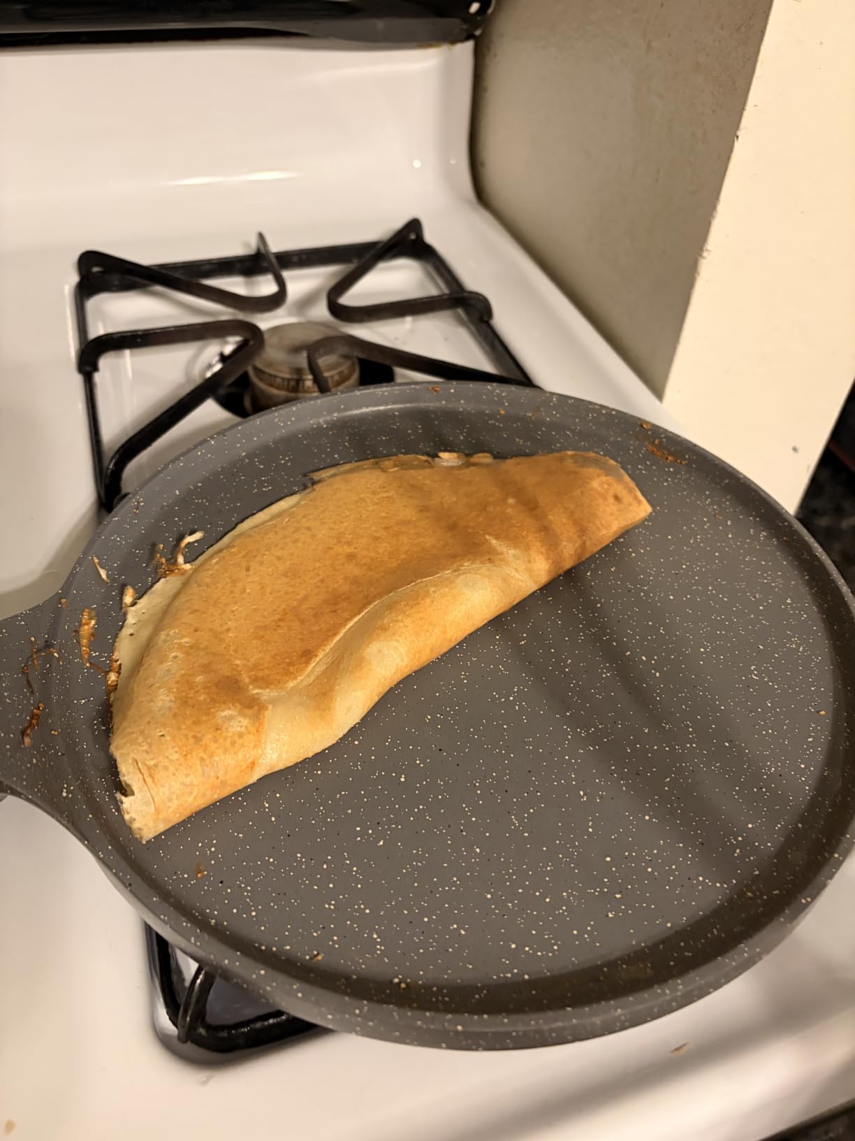 SENSARTE Nonstick Crepe Pan, Swiss Granite Coating Dosa Pan Pancake Flat Skillet Tawa Griddle 10-Inch with Stay-Cool Handle, Induction Compatible customer photo 2