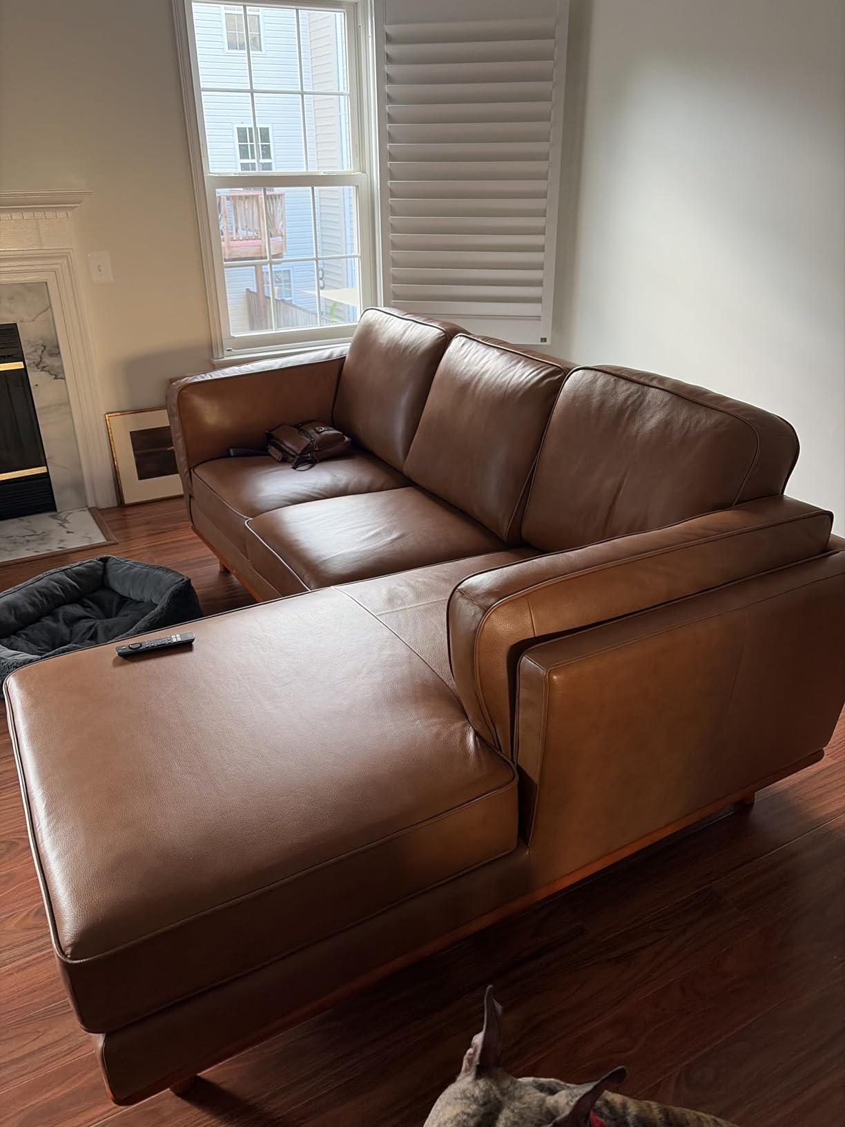 Valencia Artisan Full Leather Sofa 88 - Pure Full Italian Nappa Leather Couch, Solid Wood Accent, Ultimate Comfort, Cognac Tan customer photo 2