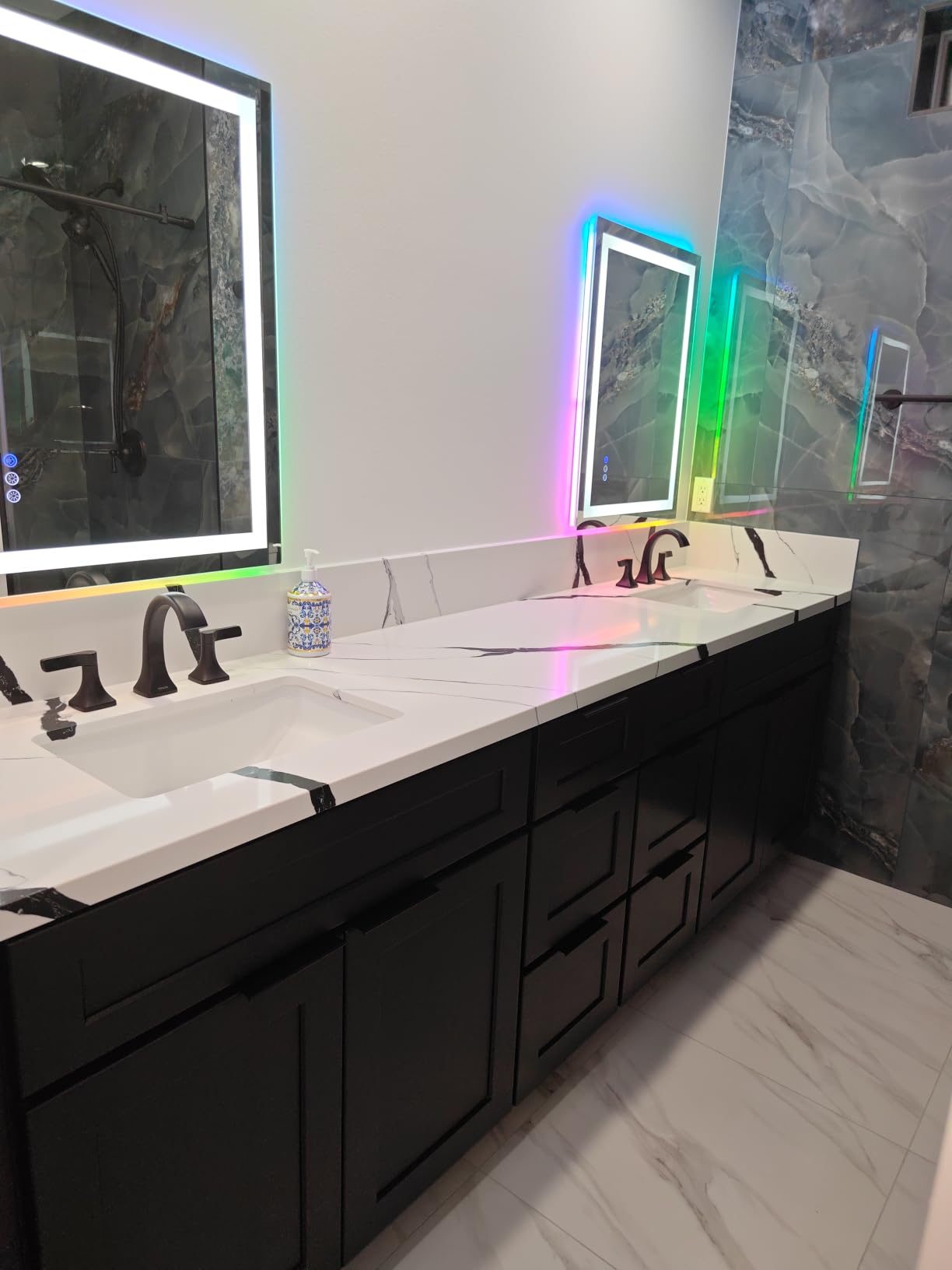 60x36 Inch LED Bathroom Mirror with Lights Front and Backlit Lighted Vanity Mirror for Bathroom Wall with 3 Colors Dimmable Anti-Fog Memory Shatter-Proof IP54 Waterproof Horizontal/Vertical customer photo 1