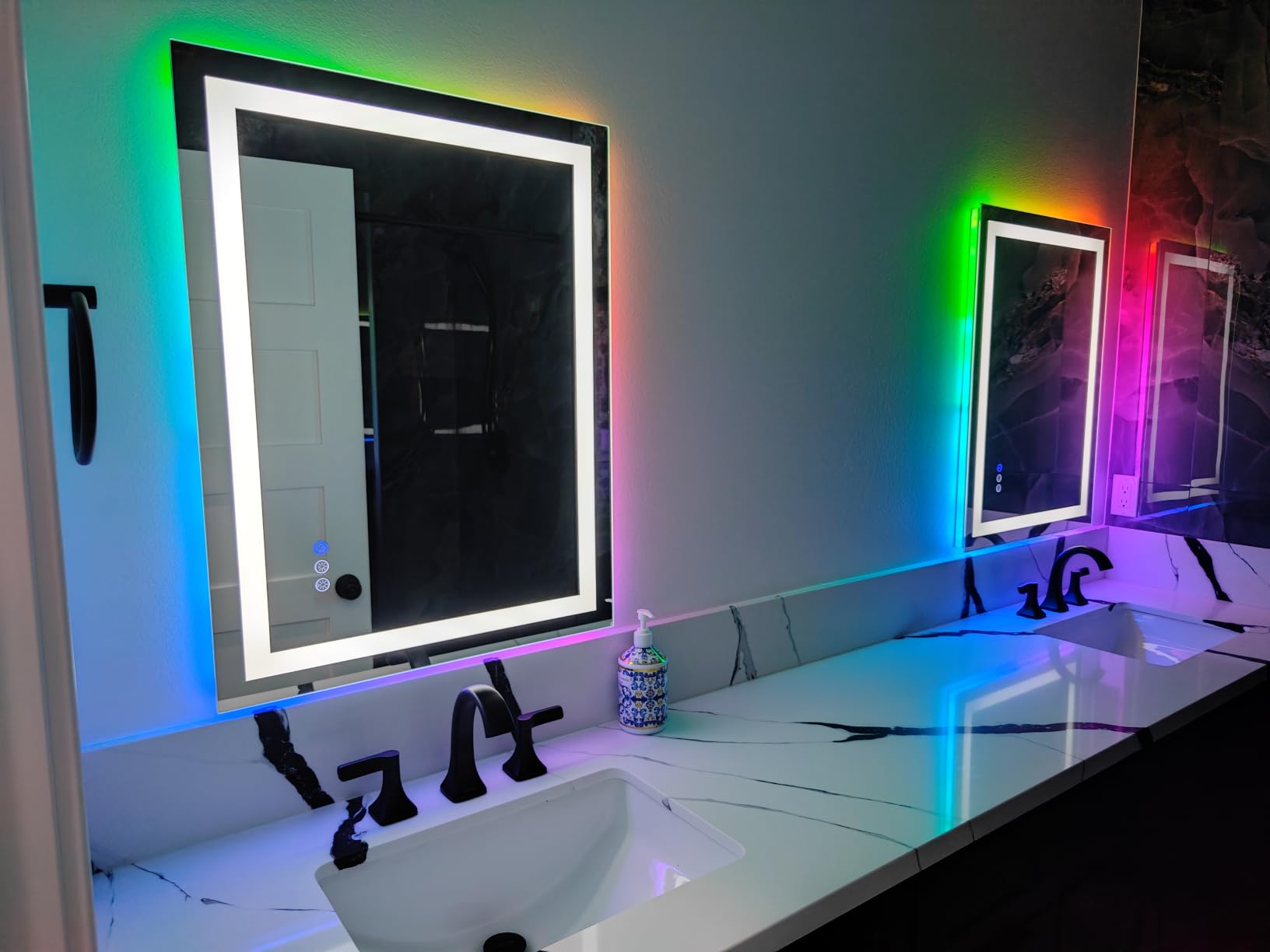 60x36 Inch LED Bathroom Mirror with Lights Front and Backlit Lighted Vanity Mirror for Bathroom Wall with 3 Colors Dimmable Anti-Fog Memory Shatter-Proof IP54 Waterproof Horizontal/Vertical customer photo 2