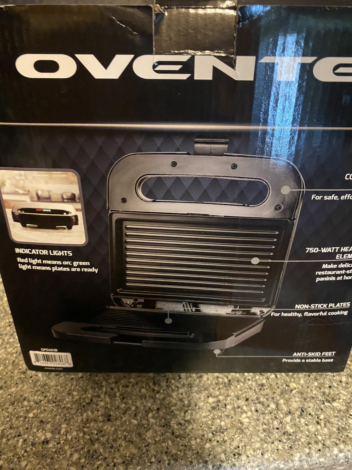 OVENTE Electric Panini Press Grill with Nonstick Plates, LED Indicator Lights, Thermostat Control, Cool Touch Handle, Compact Sandwich Maker, Black GP0401B customer photo 1
