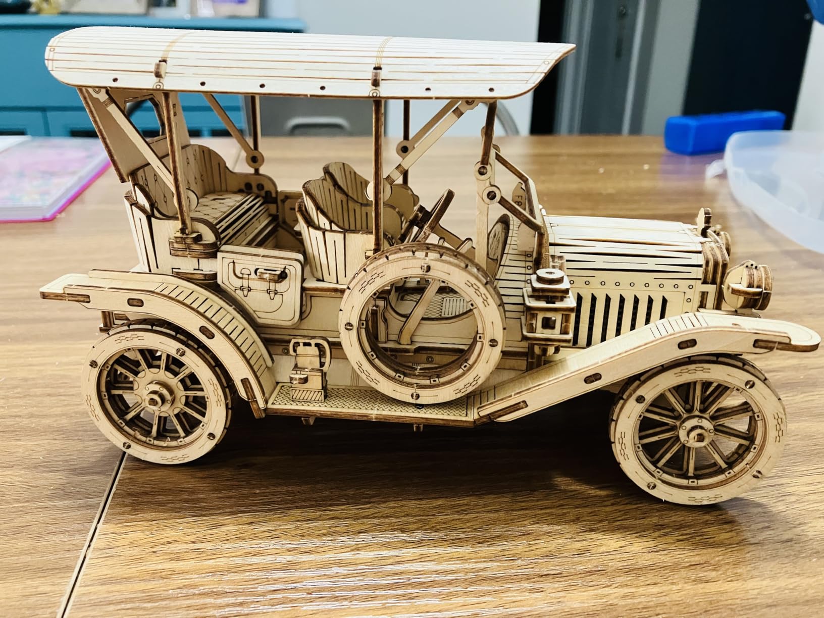 ROKR 3D Wooden Puzzle Model Car Kits to Build for Adults, 1:15 Scale Vintage Car Model Building Kit 298pcs Wood Craft Hobby Gift customer photo 2