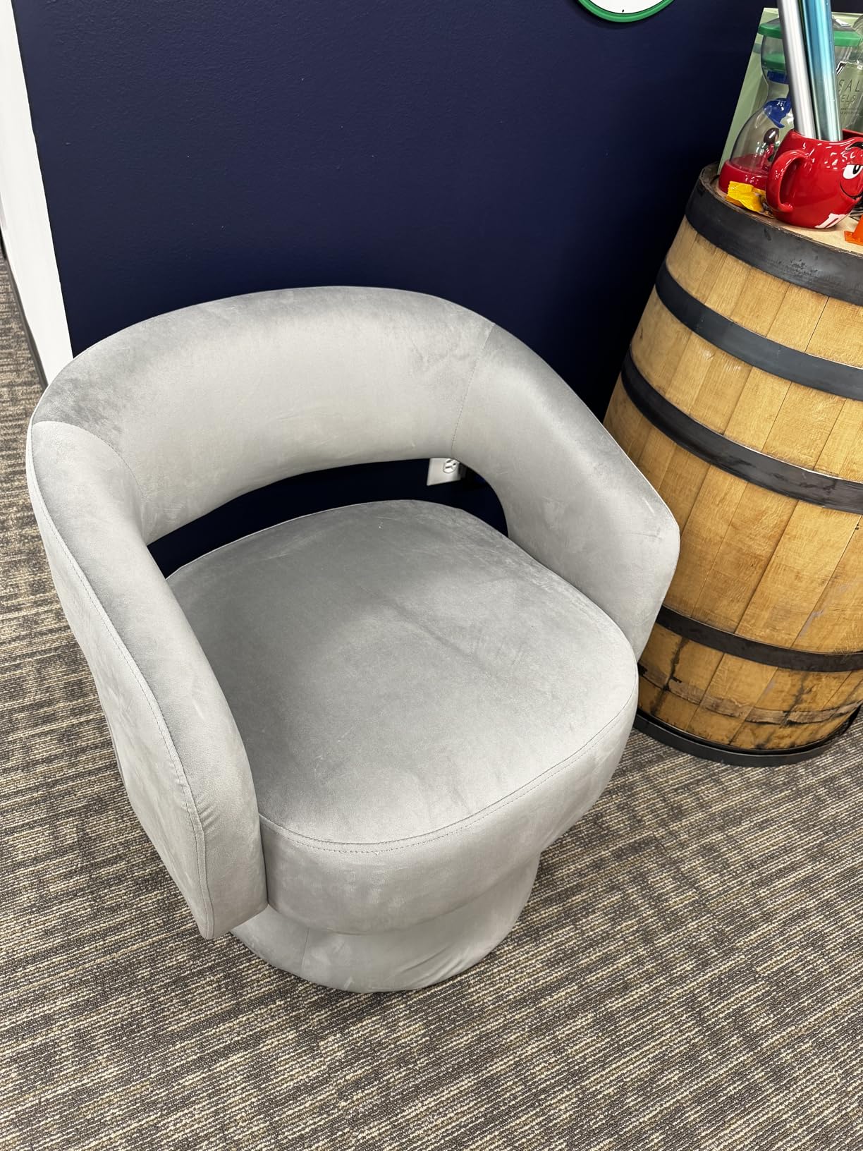 Bonzy Home Swivel Barrel Chair, Set of 2 Velvet Accent Armchair 360 Degree Swivel Club Chair for Living Room Bedroom Reception Room, Beige customer photo 1