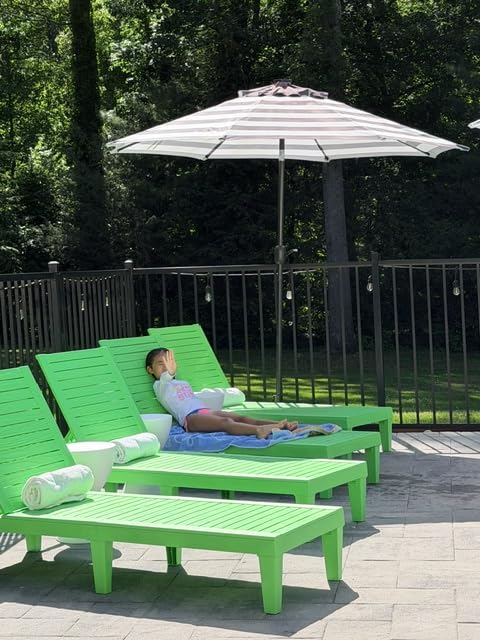 Nestl Patio Chairs - Black Chaise Lounge Chair Outdoor, 5-Position Adjustable Sun Tanning Chair, Waterproof Pool Lounge Chairs Set of 2 customer photo 1
